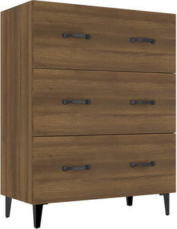 vidaXL - Dressoir - 69,5x34x90 - cm - bewerkt - hout - bruin - eikenkleur