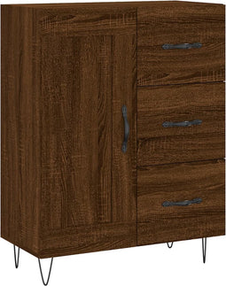 vidaXL - Dressoir - 69,5x34x90 - cm - bewerkt - hout - bruin - eikenkleur