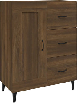 vidaXL - Dressoir - 69,5x34x90 - cm - bewerkt - hout - bruin - eikenkleur