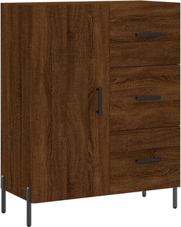 vidaXL - Dressoir - 69,5x34x90 - cm - bewerkt - hout - bruin - eikenkleur
