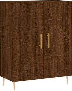 vidaXL - Dressoir - 69,5x34x90 - cm - bewerkt - hout - bruin - eikenkleur