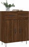vidaXL - Dressoir - 69,5x34x90 - cm - bewerkt - hout - bruin - eikenkleur