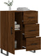 vidaXL - Dressoir - 69,5x34x90 - cm - bewerkt - hout - bruin - eikenkleur