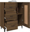 vidaXL - Dressoir - 69,5x34x90 - cm - bewerkt - hout - bruin - eikenkleur