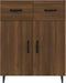vidaXL - Dressoir - 69,5x34x90 - cm - bewerkt - hout - bruin - eikenkleur