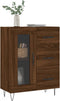 vidaXL - Dressoir - 69,5x34x90 - cm - bewerkt - hout - bruin - eikenkleur