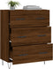 vidaXL - Dressoir - 69,5x34x90 - cm - bewerkt - hout - bruin - eikenkleur