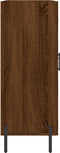 vidaXL - Dressoir - 69,5x34x90 - cm - bewerkt - hout - bruin - eikenkleur