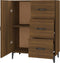 vidaXL - Dressoir - 69,5x34x90 - cm - bewerkt - hout - bruin - eikenkleur