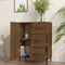 vidaXL - Dressoir - 69,5x34x90 - cm - bewerkt - hout - bruin - eikenkleur