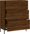 vidaXL - Dressoir - 69,5x34x90 - cm - bewerkt - hout - bruin - eikenkleur