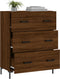 vidaXL - Dressoir - 69,5x34x90 - cm - bewerkt - hout - bruin - eikenkleur