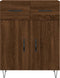 vidaXL - Dressoir - 69,5x34x90 - cm - bewerkt - hout - bruin - eikenkleur