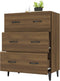 vidaXL - Dressoir - 69,5x34x90 - cm - bewerkt - hout - bruin - eikenkleur