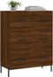 vidaXL - Dressoir - 69,5x34x90 - cm - bewerkt - hout - bruin - eikenkleur