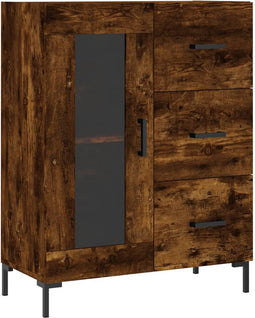vidaXL - Dressoir - 69,5x34x90 - cm - bewerkt - hout - gerookt - eikenkleurig