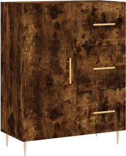 vidaXL - Dressoir - 69,5x34x90 - cm - bewerkt - hout - gerookt - eikenkleurig