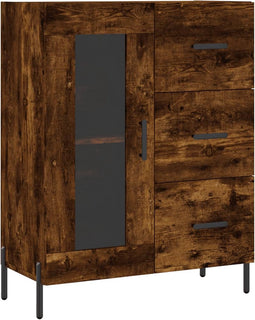 vidaXL - Dressoir - 69,5x34x90 - cm - bewerkt - hout - gerookt - eikenkleurig