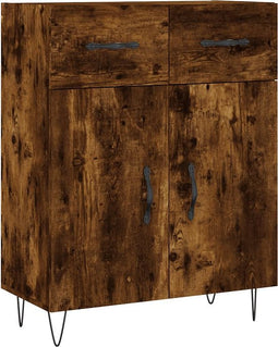 vidaXL - Dressoir - 69,5x34x90 - cm - bewerkt - hout - gerookt - eikenkleurig