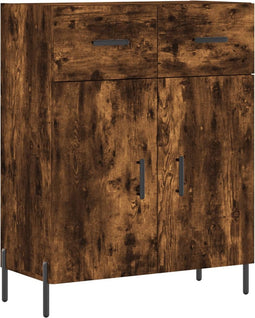 vidaXL - Dressoir - 69,5x34x90 - cm - bewerkt - hout - gerookt - eikenkleurig
