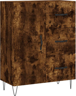 vidaXL - Dressoir - 69,5x34x90 - cm - bewerkt - hout - gerookt - eikenkleurig