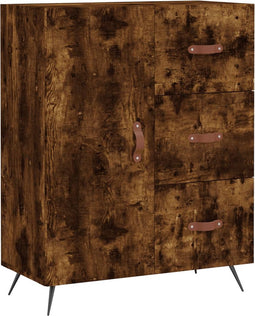 vidaXL - Dressoir - 69,5x34x90 - cm - bewerkt - hout - gerookt - eikenkleurig