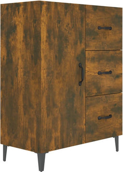vidaXL - Dressoir - 69,5x34x90 - cm - bewerkt - hout - gerookt - eikenkleurig
