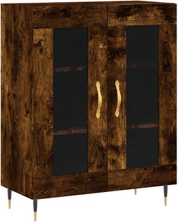 vidaXL - Dressoir - 69,5x34x90 - cm - bewerkt - hout - gerookt - eikenkleurig