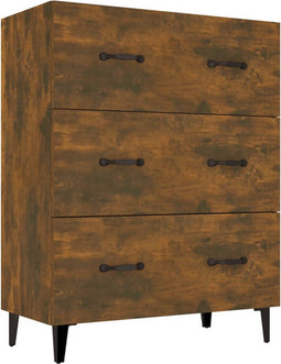 vidaXL - Dressoir - 69,5x34x90 - cm - bewerkt - hout - gerookt - eikenkleurig