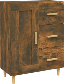 vidaXL - Dressoir - 69,5x34x90 - cm - bewerkt - hout - gerookt - eikenkleurig