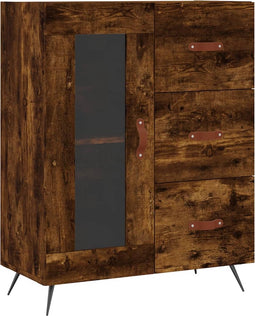 vidaXL - Dressoir - 69,5x34x90 - cm - bewerkt - hout - gerookt - eikenkleurig