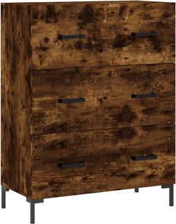 vidaXL - Dressoir - 69,5x34x90 - cm - bewerkt - hout - gerookt - eikenkleurig