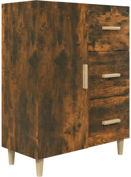vidaXL - Dressoir - 69,5x34x90 - cm - bewerkt - hout - gerookt - eikenkleurig