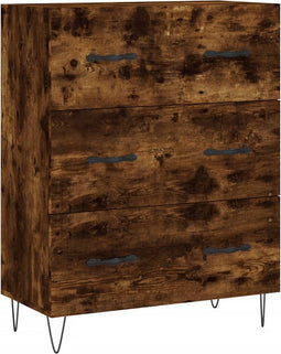 vidaXL - Dressoir - 69,5x34x90 - cm - bewerkt - hout - gerookt - eikenkleurig