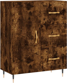 vidaXL - Dressoir - 69,5x34x90 - cm - bewerkt - hout - gerookt - eikenkleurig