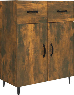 vidaXL - Dressoir - 69,5x34x90 - cm - bewerkt - hout - gerookt - eikenkleurig
