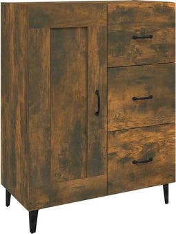 vidaXL - Dressoir - 69,5x34x90 - cm - bewerkt - hout - gerookt - eikenkleurig