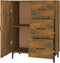 vidaXL - Dressoir - 69,5x34x90 - cm - bewerkt - hout - gerookt - eikenkleurig