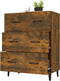 vidaXL - Dressoir - 69,5x34x90 - cm - bewerkt - hout - gerookt - eikenkleurig