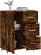 vidaXL - Dressoir - 69,5x34x90 - cm - bewerkt - hout - gerookt - eikenkleurig