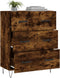vidaXL - Dressoir - 69,5x34x90 - cm - bewerkt - hout - gerookt - eikenkleurig