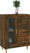 vidaXL - Dressoir - 69,5x34x90 - cm - bewerkt - hout - gerookt - eikenkleurig