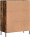 vidaXL - Dressoir - 69,5x34x90 - cm - bewerkt - hout - gerookt - eikenkleurig
