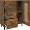 vidaXL - Dressoir - 69,5x34x90 - cm - bewerkt - hout - gerookt - eikenkleurig