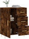 vidaXL - Dressoir - 69,5x34x90 - cm - bewerkt - hout - gerookt - eikenkleurig