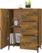 vidaXL - Dressoir - 69,5x34x90 - cm - bewerkt - hout - gerookt - eikenkleurig