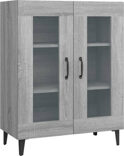 vidaXL - Dressoir - 69,5x34x90 - cm - bewerkt - hout - grijs - sonoma - eikenkleurig