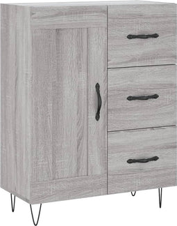 vidaXL - Dressoir - 69,5x34x90 - cm - bewerkt - hout - grijs - sonoma - eikenkleurig
