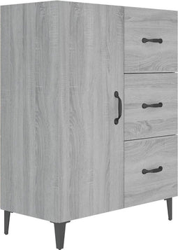 vidaXL - Dressoir - 69,5x34x90 - cm - bewerkt - hout - grijs - sonoma - eikenkleurig