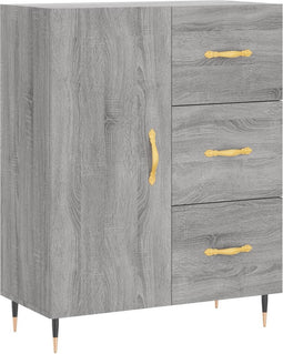 vidaXL - Dressoir - 69,5x34x90 - cm - bewerkt - hout - grijs - sonoma - eikenkleurig